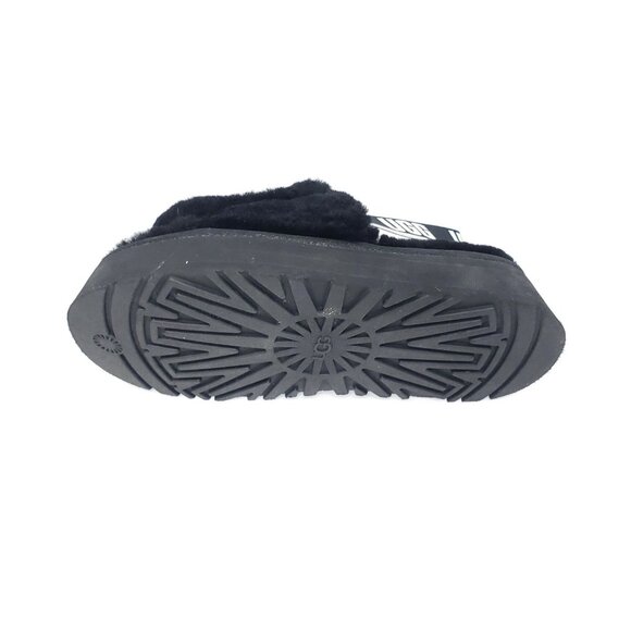 UGG Black Disco Sheepskin Fluff Slide Platform Sandals Women EUR 37/US 6 - Picture 6 of 9